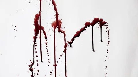 Cleaning blood splash on white background. halloween concept Video stock 115996016