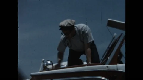 Cleaning Boat 1966 Stock Footage 142660724