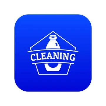 Cleaning bottle icon blue vector Stock Illustration