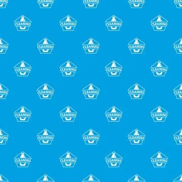 Cleaning bottle pattern vector seamless blue 库存插图