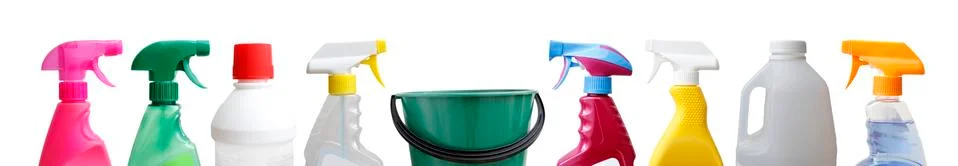 Cleaning bottles Stock Photos