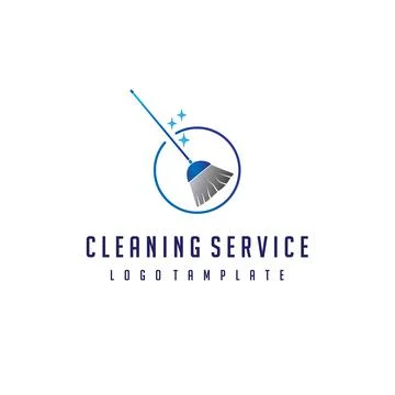Cleaning Broom Logo design vector. Stock Illustration