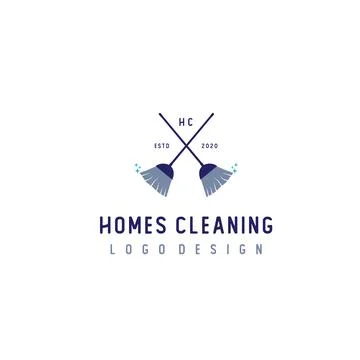 Cleaning Broom Logo design vector. Stock Illustration