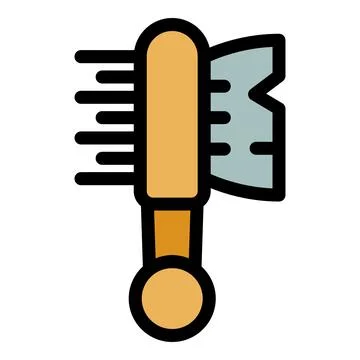 Cleaning brush and comb for pet grooming and hygiene Stock Illustration
