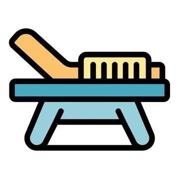 Cleaning brush and long handle resting on small table Illustration