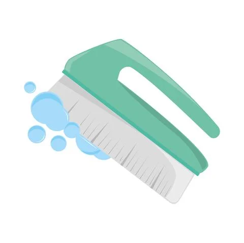 Cleaning brush bubbles Stock Illustration