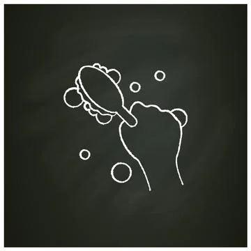 Cleaning brush chalk icon Illustrazione stock