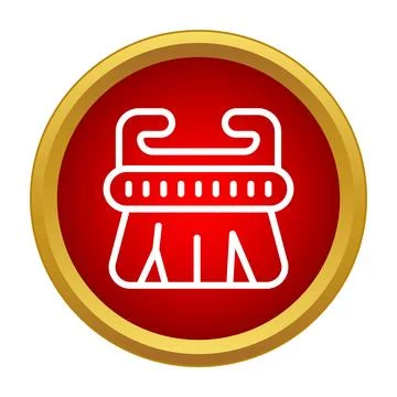 Cleaning brush icon in a red circle Stock Illustration