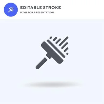 Cleaning Brush icon vector, filled flat sign, solid pictogram isolated on white Stock Illustration