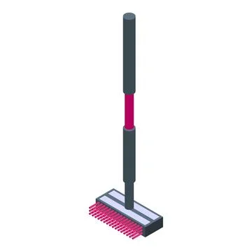 Cleaning brush with long ergonomic handle for efficient scrubbing Illustration