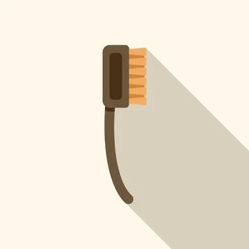 Cleaning brush with long shadow on white background Stock Illustration