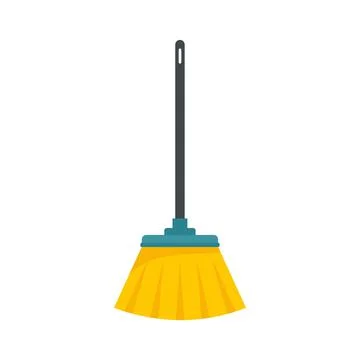 Cleaning brush mop icon flat isolated vector Stock Illustration