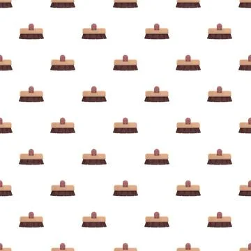 Cleaning brush pattern repeating on white background Stock Illustration