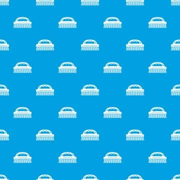 Cleaning brush pattern vector seamless blue Stock Illustration