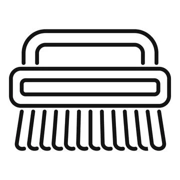 Cleaning brush with plastic handle for scrubbing and washing Illustration