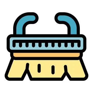 Cleaning brush with plastic handle for scrubbing and washing Illustration
