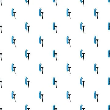 Cleaning brush tool repeating seamless pattern on white background Illustrazione stock
