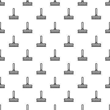 Cleaning brush tools seamless outline pattern background 스톡 일러스트