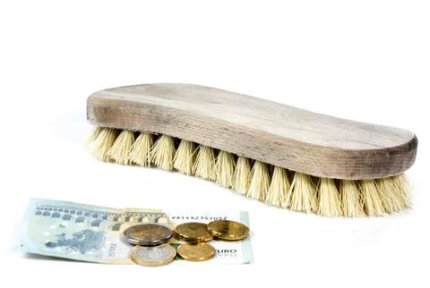 Cleaning brush on white background Stock Photos