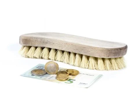 Cleaning brush on white background Stock Photos