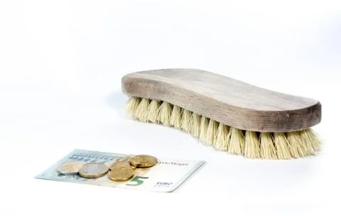 Cleaning brush on white background Stock Photos