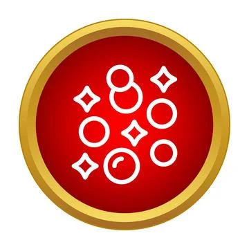 Cleaning bubbles and sparkle icon on red button Иллюстрация