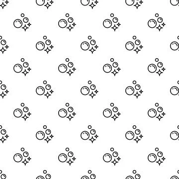 Cleaning bubbles and sparkles seamless pattern design イラスト素材