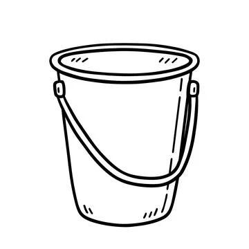 Cleaning bucket with handle isolated on white background Illustration