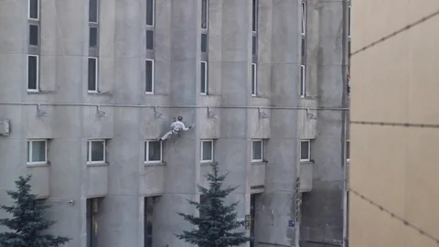 Cleaning building Stock Footage 93159306