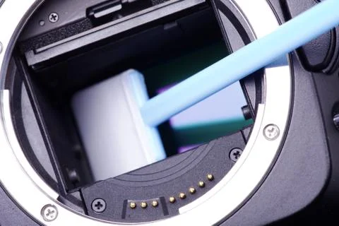 Cleaning of a camera Stock Photos