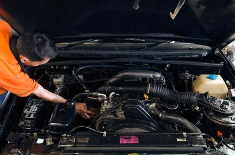 Cleaning Car Engine Stock Photos