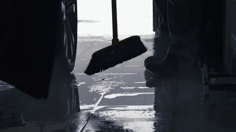 Cleaning car garage Video stock 87846637