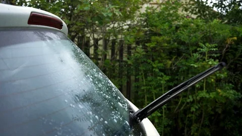 Cleaning car glass Stock Footage 100897448