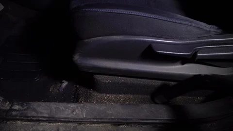 Cleaning the car interior with a vacuum cleaner. Cleaning the car interior Stock Footage 123583345