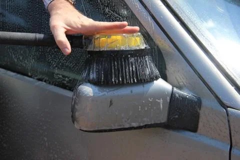 Cleaning the car Stock Photos