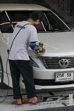 Cleaning the car Foto stock