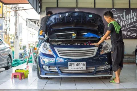 Cleaning the car Stock-Fotos