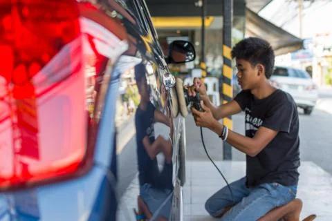 Cleaning the car Stock-Fotos