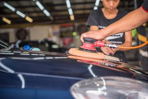 Cleaning the car Foto stock