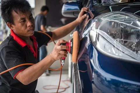 Cleaning the car 스톡 사진