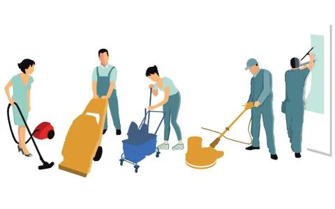 Cleaning, cleaners power Illustrazione stock