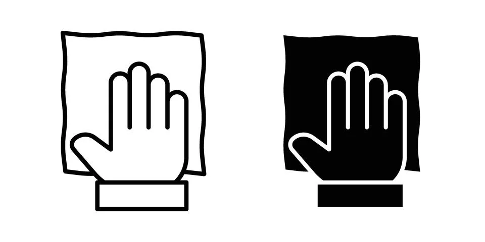 Cleaning cloth icon black vector isolated on white Ilustración de archivo
