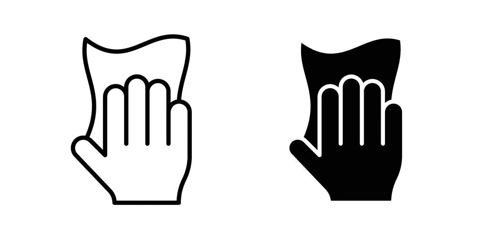 Cleaning cloth icon vector concepts, line and silhouette style Ilustración de archivo