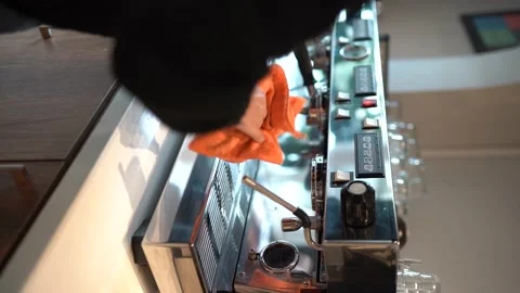 Cleaning Of Coffee Machine Stock Footage 194358165