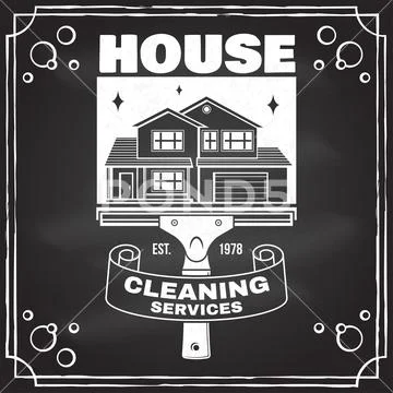 Cleaning company badge, emblem. Vector illustration. Concept for shirt, stamp or Stock Illustration