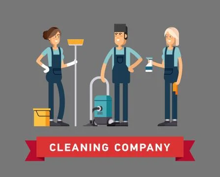 Cleaning company vector concept design. Stock Illustration