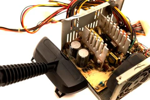 Cleaning of computer components Foto stock