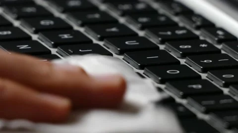 Cleaning computer keyboard Stock Footage 51123782