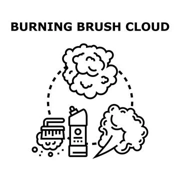 Cleaning concept with brush, detergent, and fumes Stock Illustration
