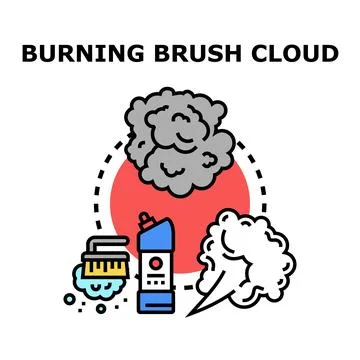 Cleaning concept with brush, detergent, and fumes Stock Illustration